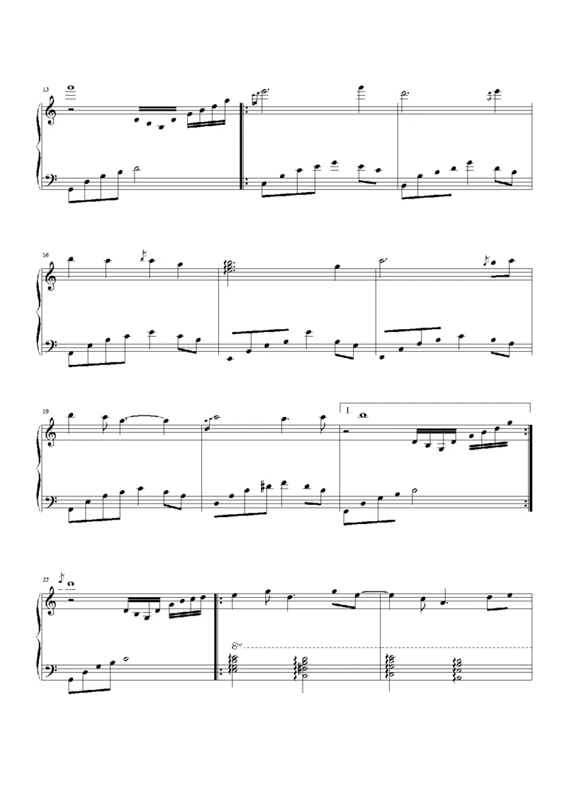39、班得瑞钢琴谱1（45页，共10首）_一万首著名钢琴曲谱哈农贝多芬合集视频教学电子版高清无水印可打印_3流行音乐谱_流行钢琴谱合集形式_高清PDF无水印