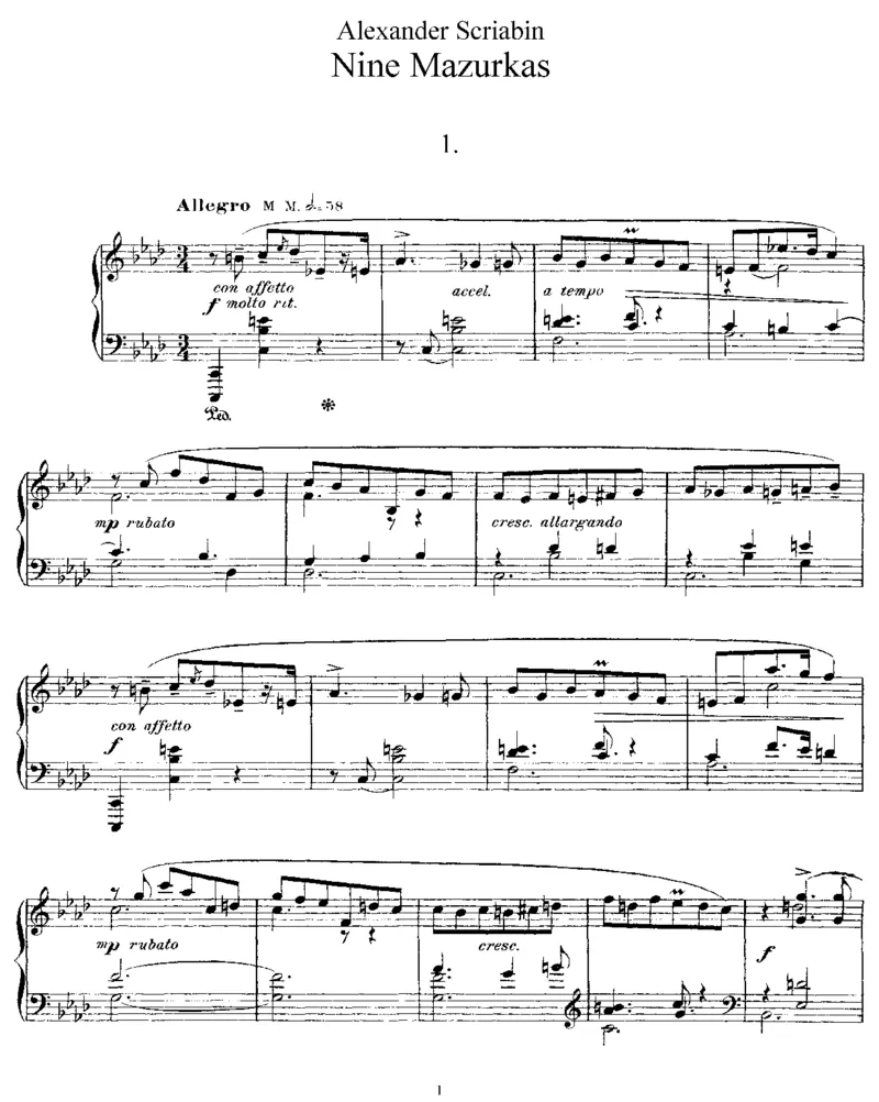 9Mazurkas,Op25_一万首著名钢琴曲谱哈农贝多芬合集视频教学电子版高清无水印可打印_1古典钢琴知名音乐家谱_斯克里亚宾钢琴谱全集_马祖卡