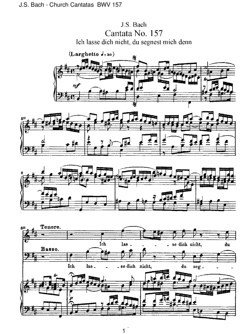 BWV157Ichlassedichnicht,dusegnestmichdenn_一万首著名钢琴曲谱哈农贝多芬合集视频教学电子版高清无水印可打印_1古典钢琴知名音乐家谱_巴赫钢琴谱全集_J.S巴赫作品全集