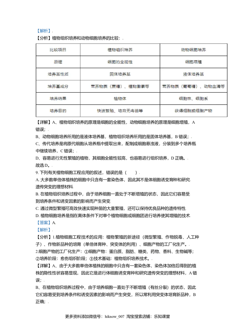 高二下学期期中生物试题（解析版）_E015高中全科试卷_生物试题_选修3_3.期中测试_高二下学期期中生物试题(30293285)