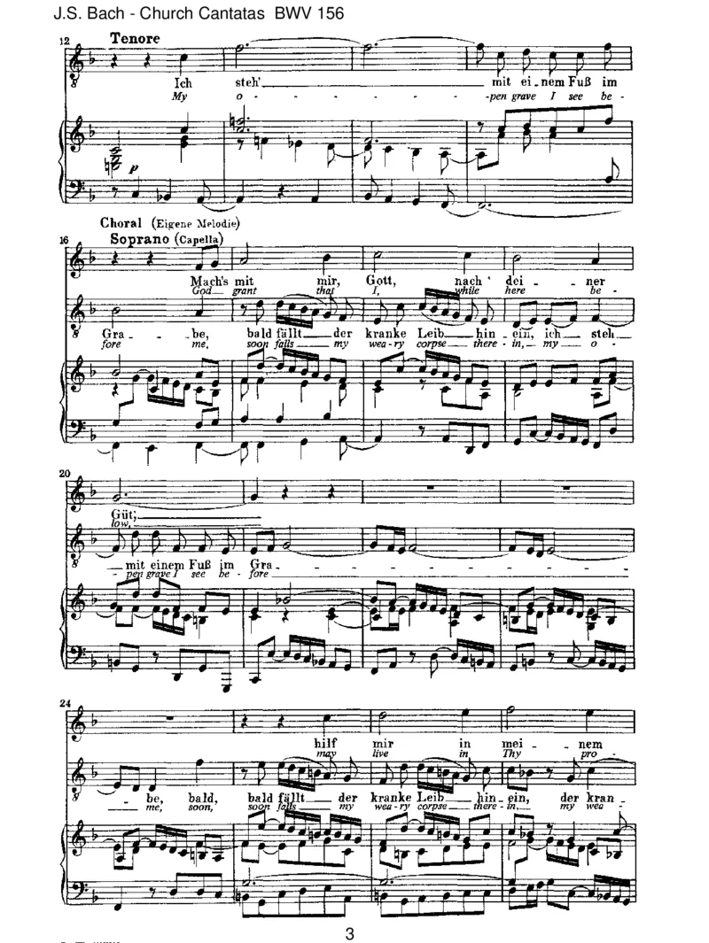 BWV156Ichsteh'miteinemFussimGrabe_一万首著名钢琴曲谱哈农贝多芬合集视频教学电子版高清无水印可打印_1古典钢琴知名音乐家谱_巴赫钢琴谱全集_J.S巴赫作品全集
