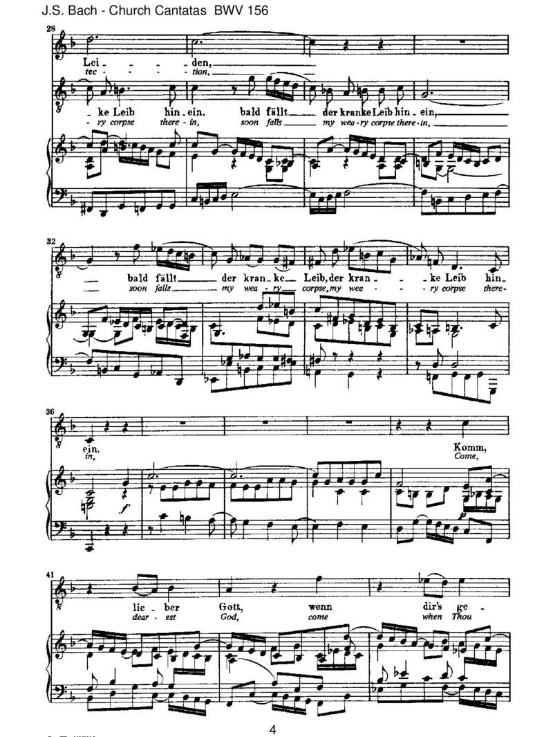 BWV156Ichsteh'miteinemFussimGrabe_一万首著名钢琴曲谱哈农贝多芬合集视频教学电子版高清无水印可打印_1古典钢琴知名音乐家谱_巴赫钢琴谱全集_J.S巴赫作品全集