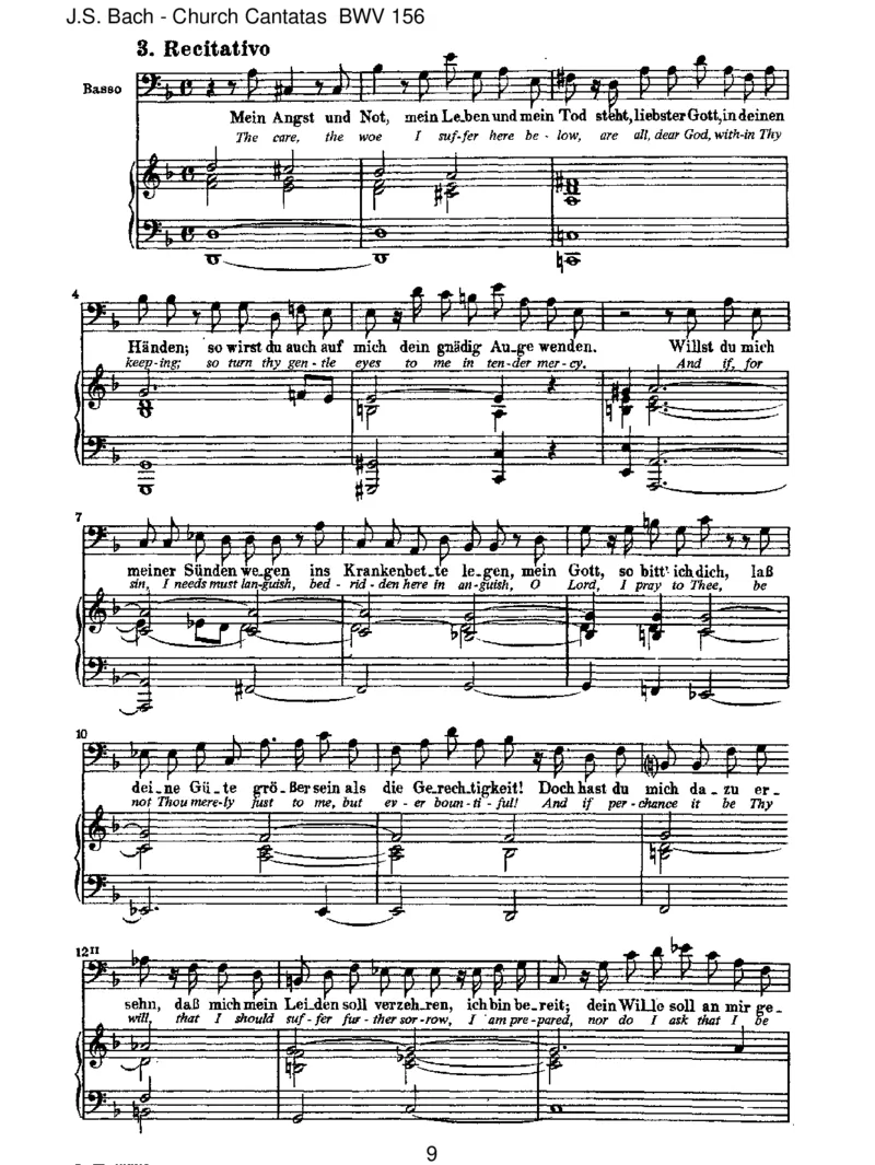 BWV156Ichsteh'miteinemFussimGrabe_一万首著名钢琴曲谱哈农贝多芬合集视频教学电子版高清无水印可打印_1古典钢琴知名音乐家谱_巴赫钢琴谱全集_J.S巴赫作品全集