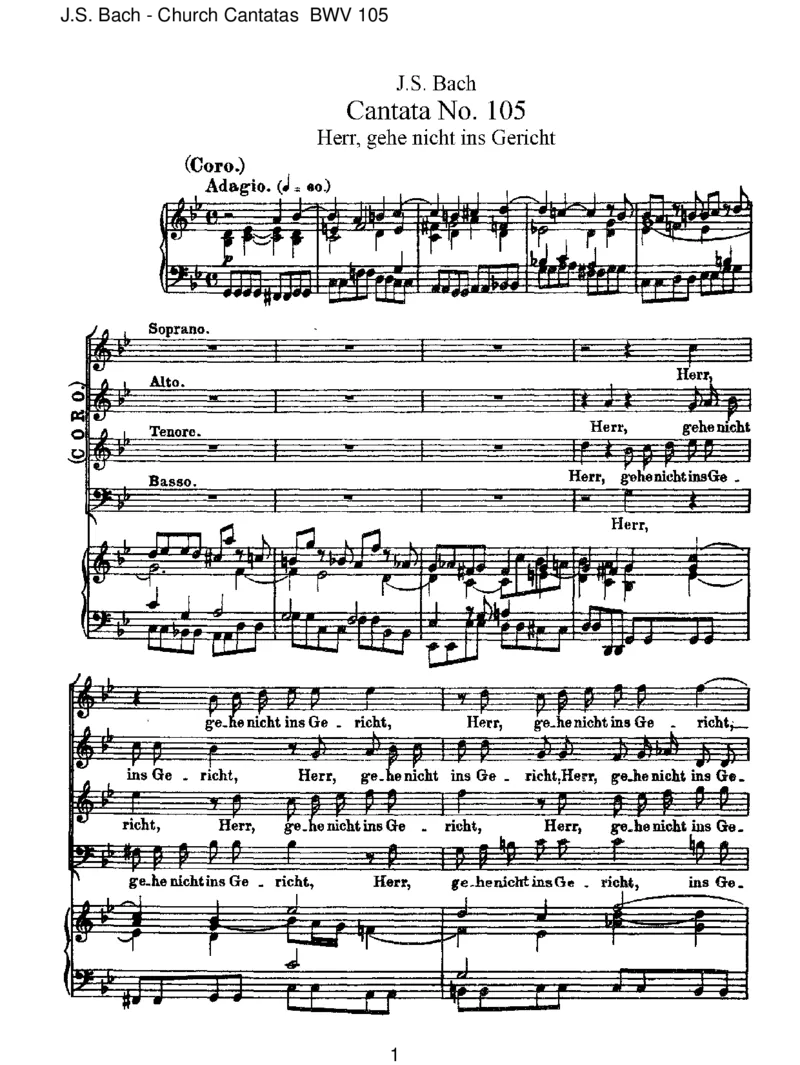 BWV105Herr,gehenichtinsGericht_一万首著名钢琴曲谱哈农贝多芬合集视频教学电子版高清无水印可打印_1古典钢琴知名音乐家谱_巴赫钢琴谱全集_J.S巴赫作品全集_JohannSebastianBach(1685-1750)巴赫