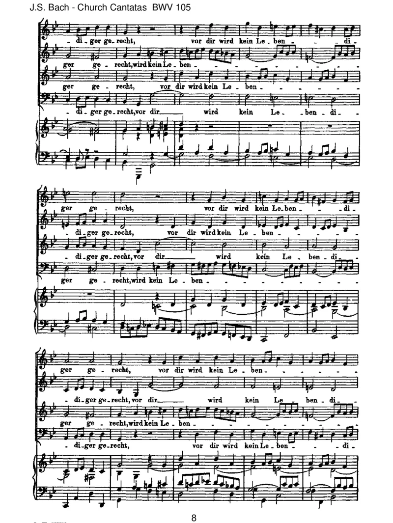 BWV105Herr,gehenichtinsGericht_一万首著名钢琴曲谱哈农贝多芬合集视频教学电子版高清无水印可打印_1古典钢琴知名音乐家谱_巴赫钢琴谱全集_J.S巴赫作品全集_JohannSebastianBach(1685-1750)巴赫