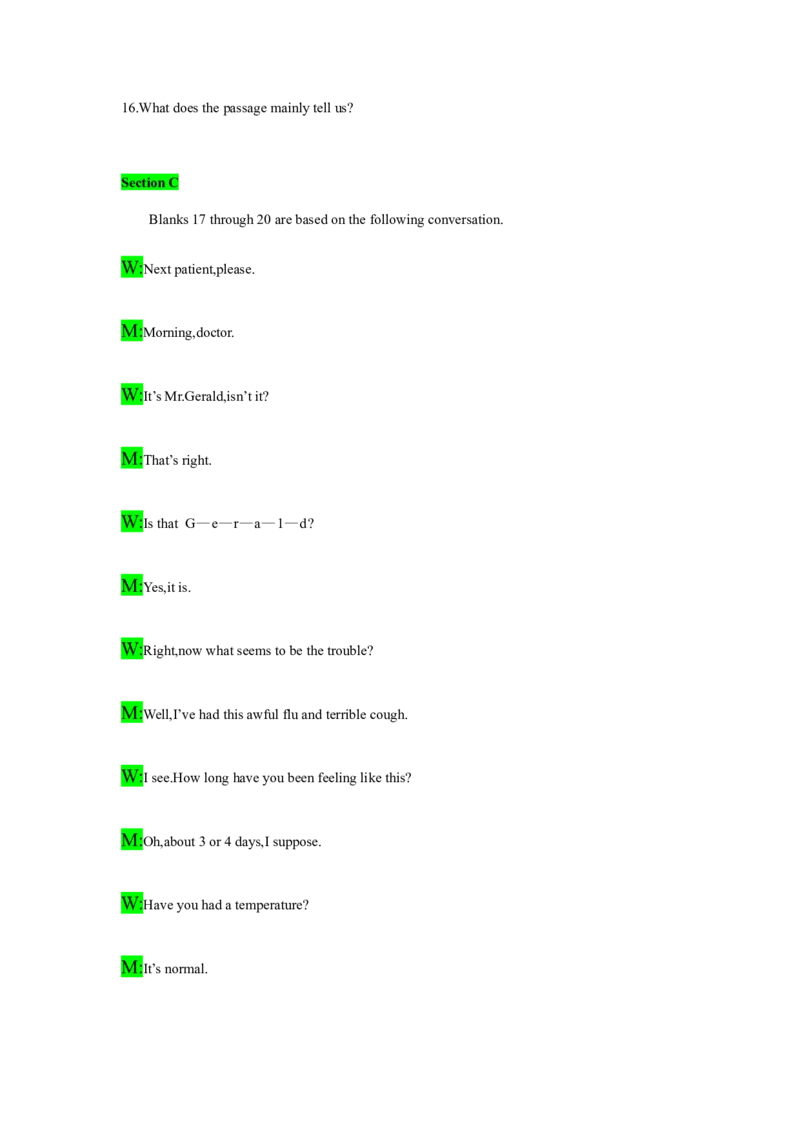 备考2024新高考英语听力(答案+文本)11_2024年5月_01按日期_1号_2024高考英语听力专题（80套模拟训练+历年真题）(附音频）_高考英语听力高分80套模拟训练_936