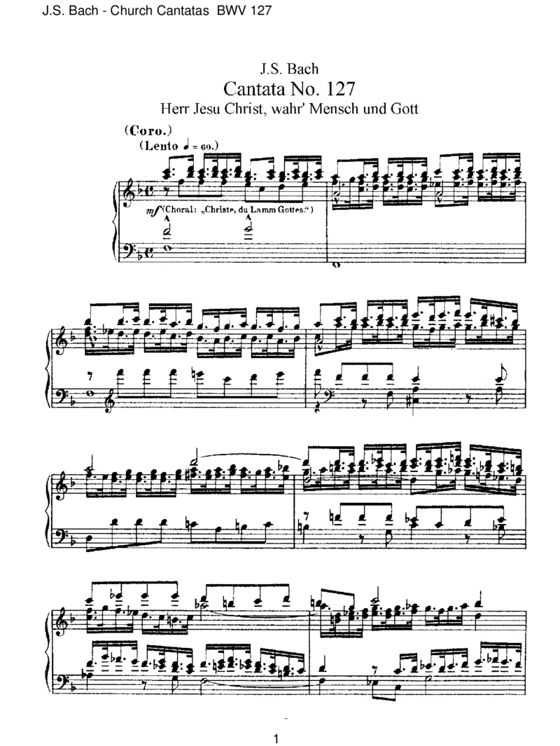 BWV127HerrJesuChrist,wahr'rMenschundGott_一万首著名钢琴曲谱哈农贝多芬合集视频教学电子版高清无水印可打印_1古典钢琴知名音乐家谱_巴赫钢琴谱全集_J.S巴赫作品全集