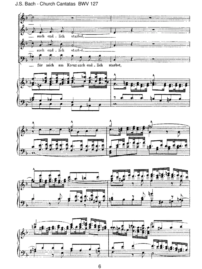 BWV127HerrJesuChrist,wahr'rMenschundGott_一万首著名钢琴曲谱哈农贝多芬合集视频教学电子版高清无水印可打印_1古典钢琴知名音乐家谱_巴赫钢琴谱全集_J.S巴赫作品全集