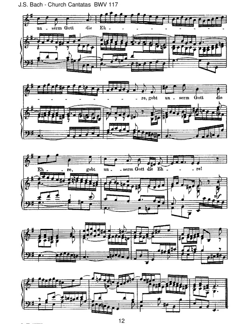 BWV117SeiLobundEhrdemh_chstenGut_一万首著名钢琴曲谱哈农贝多芬合集视频教学电子版高清无水印可打印_1古典钢琴知名音乐家谱_巴赫钢琴谱全集_J.S巴赫作品全集
