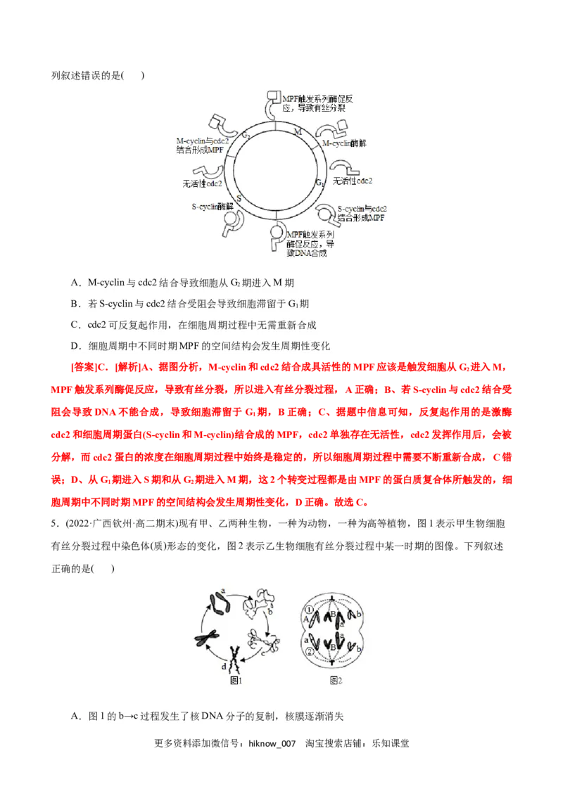 第6章细胞的生命历程（B卷&middot;能力提升练）（解析版）_E015高中全科试卷_生物试题_必修1_1.单元测试_1.单元测试AB卷（第一套）