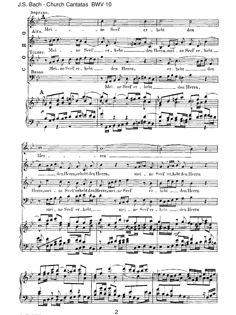 BWV10MeineSeelerhebtdenHerren_一万首著名钢琴曲谱哈农贝多芬合集视频教学电子版高清无水印可打印_1古典钢琴知名音乐家谱_巴赫钢琴谱全集_J.S巴赫作品全集_JohannSebastianBach(1685-1750)巴赫