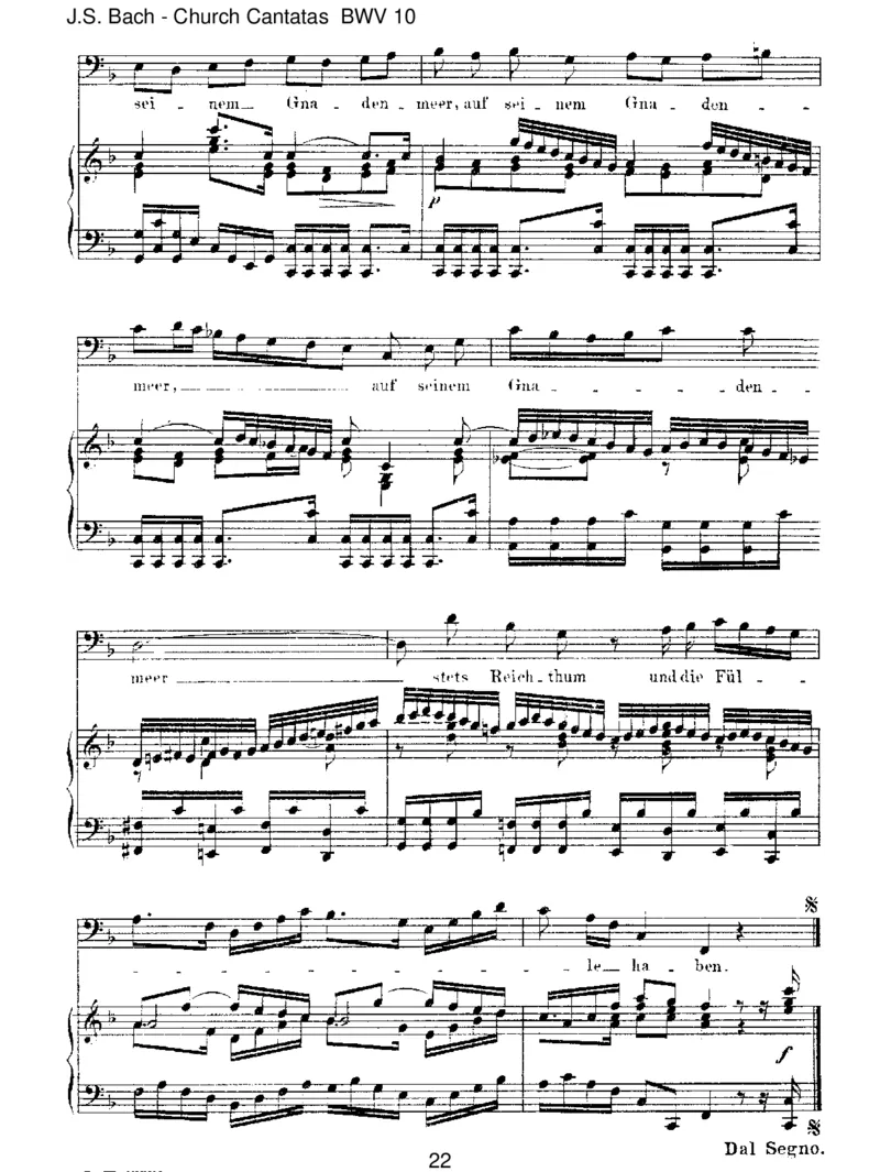 BWV10MeineSeelerhebtdenHerren_一万首著名钢琴曲谱哈农贝多芬合集视频教学电子版高清无水印可打印_1古典钢琴知名音乐家谱_巴赫钢琴谱全集_J.S巴赫作品全集_JohannSebastianBach(1685-1750)巴赫