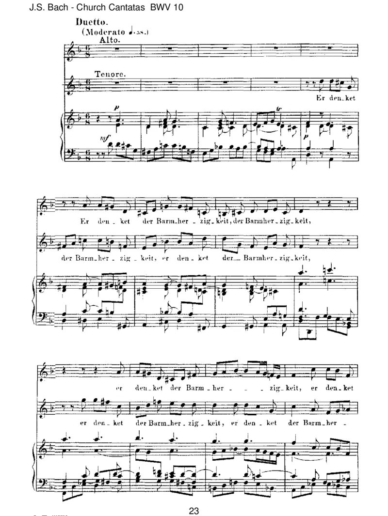 BWV10MeineSeelerhebtdenHerren_一万首著名钢琴曲谱哈农贝多芬合集视频教学电子版高清无水印可打印_1古典钢琴知名音乐家谱_巴赫钢琴谱全集_J.S巴赫作品全集_JohannSebastianBach(1685-1750)巴赫