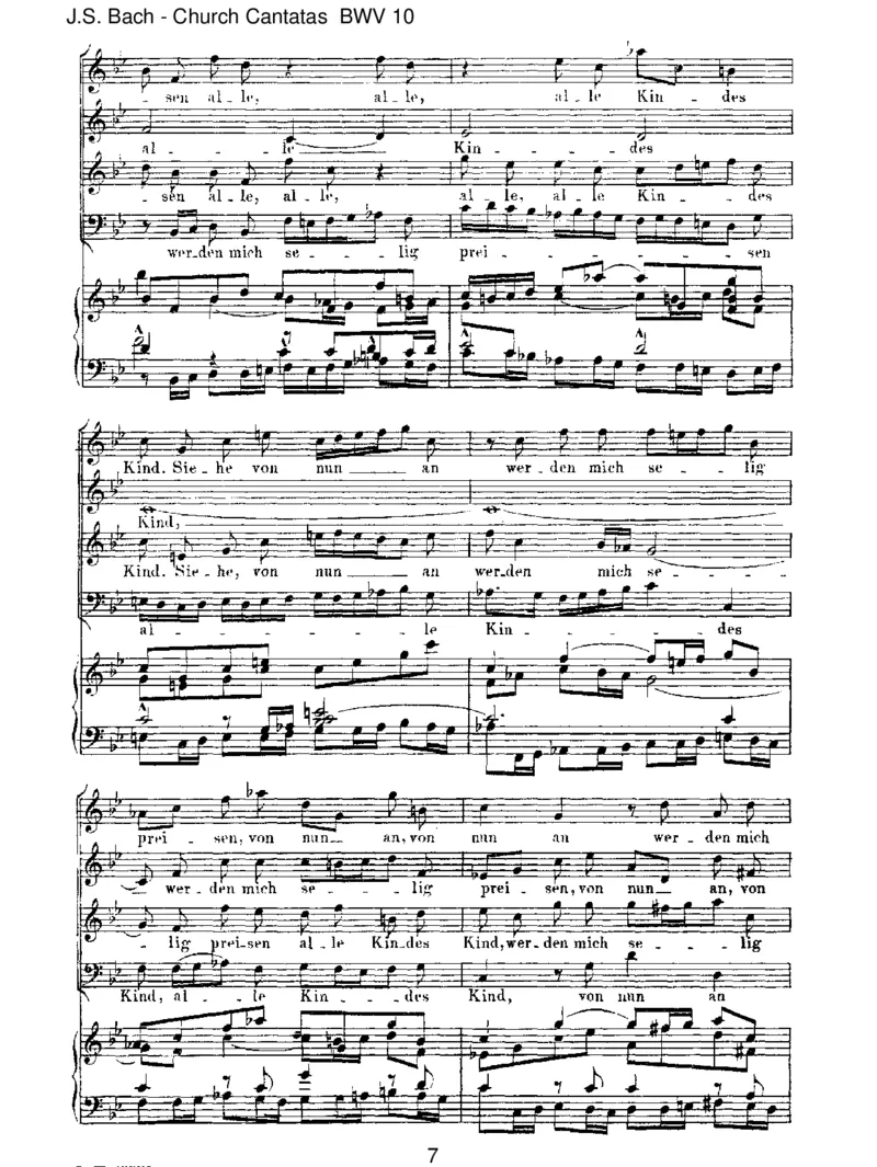 BWV10MeineSeelerhebtdenHerren_一万首著名钢琴曲谱哈农贝多芬合集视频教学电子版高清无水印可打印_1古典钢琴知名音乐家谱_巴赫钢琴谱全集_J.S巴赫作品全集_JohannSebastianBach(1685-1750)巴赫