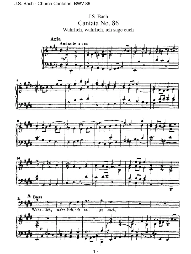 BWV86Wahrlich,wahrlich,ichsageeuch_一万首著名钢琴曲谱哈农贝多芬合集视频教学电子版高清无水印可打印_1古典钢琴知名音乐家谱_巴赫钢琴谱全集_J.S巴赫作品全集