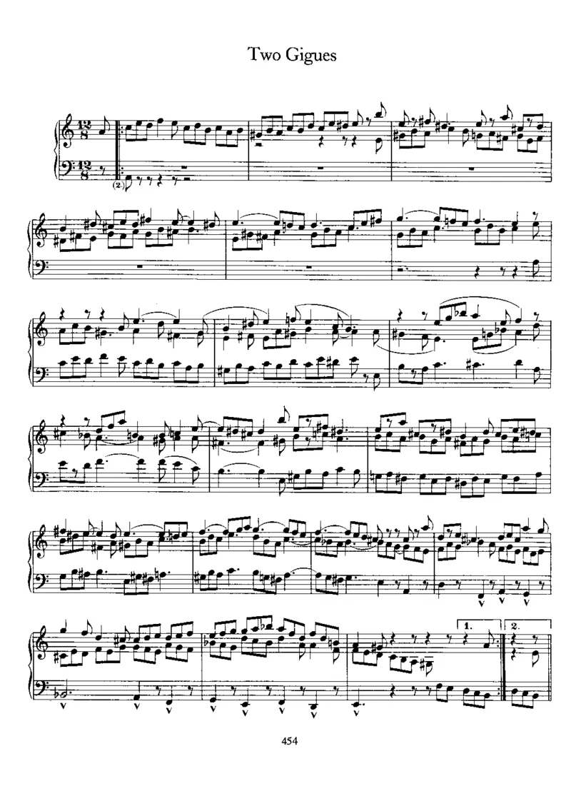 2Gigues_一万首著名钢琴曲谱哈农贝多芬合集视频教学电子版高清无水印可打印_1古典钢琴知名音乐家谱_勃拉姆斯钢琴谱全集_其他