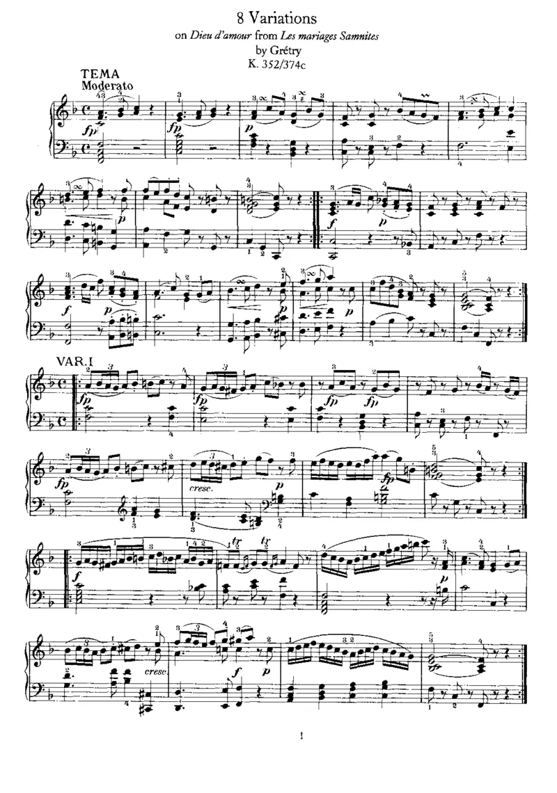 8Variations,K352_一万首著名钢琴曲谱哈农贝多芬合集视频教学电子版高清无水印可打印_1古典钢琴知名音乐家谱_莫扎特钢琴谱全集_0312095926_变奏曲集