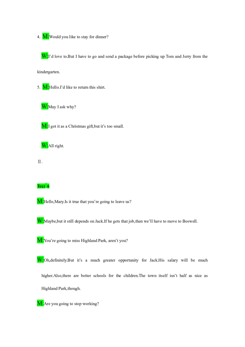 备考2024新高考英语听力(答案+文本)13_2024年5月_01按日期_1号_2024高考英语听力专题（80套模拟训练+历年真题）(附音频）_高考英语听力高分80套模拟训练_881