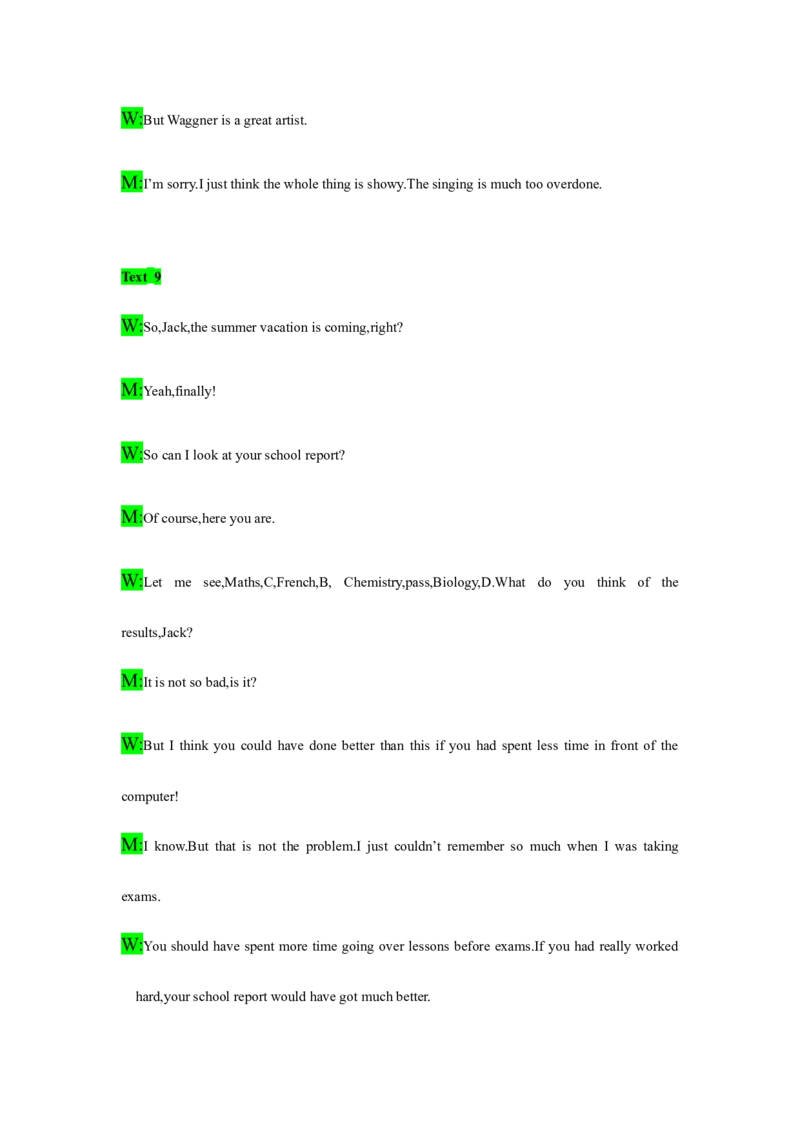 备考2024新高考英语听力(答案+文本)13_2024年5月_01按日期_1号_2024高考英语听力专题（80套模拟训练+历年真题）(附音频）_高考英语听力高分80套模拟训练_881