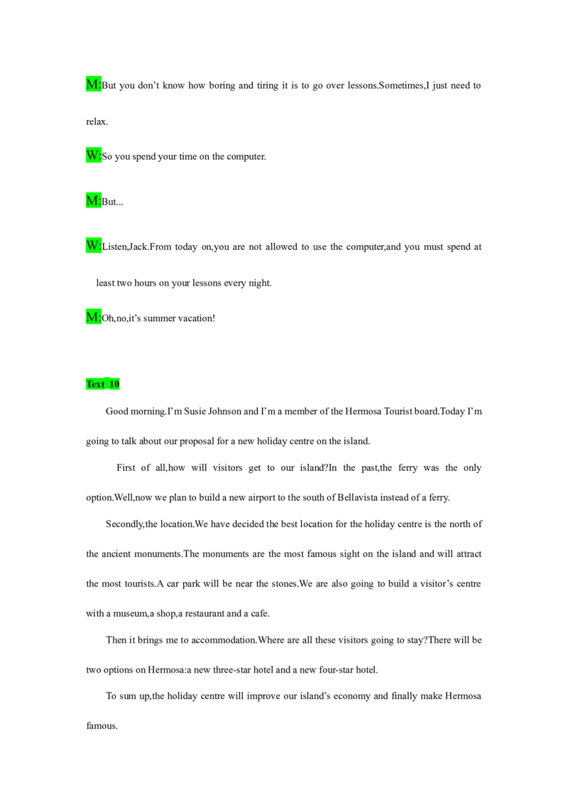 备考2024新高考英语听力(答案+文本)13_2024年5月_01按日期_1号_2024高考英语听力专题（80套模拟训练+历年真题）(附音频）_高考英语听力高分80套模拟训练_881