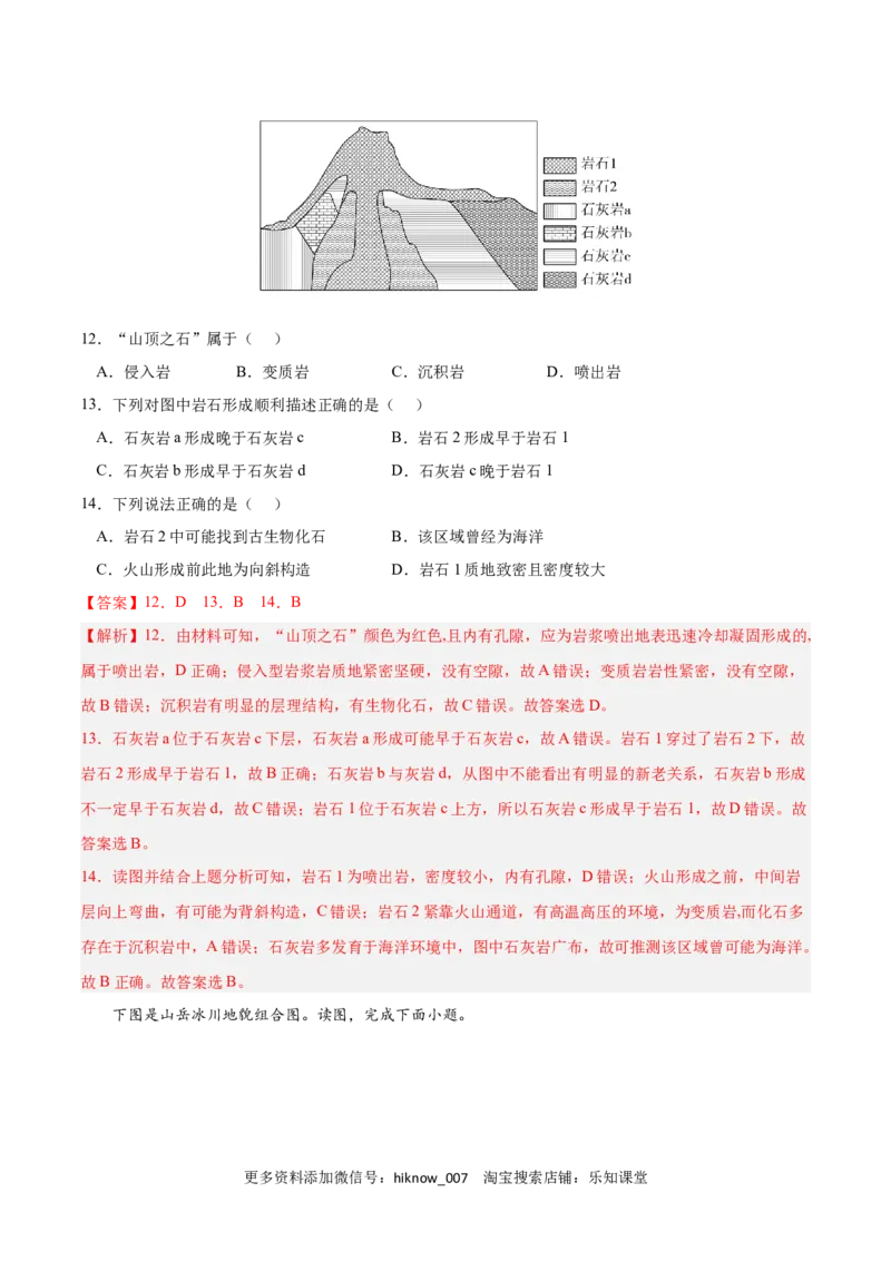 第二章地表形态的塑造（A卷&bull;单元考点）-2022-2023学年高二地理上学期同步单元卷（人教版2019选择性必修1）（解析版）_E015高中全科试卷_地理试题_选修1_1.单元测试