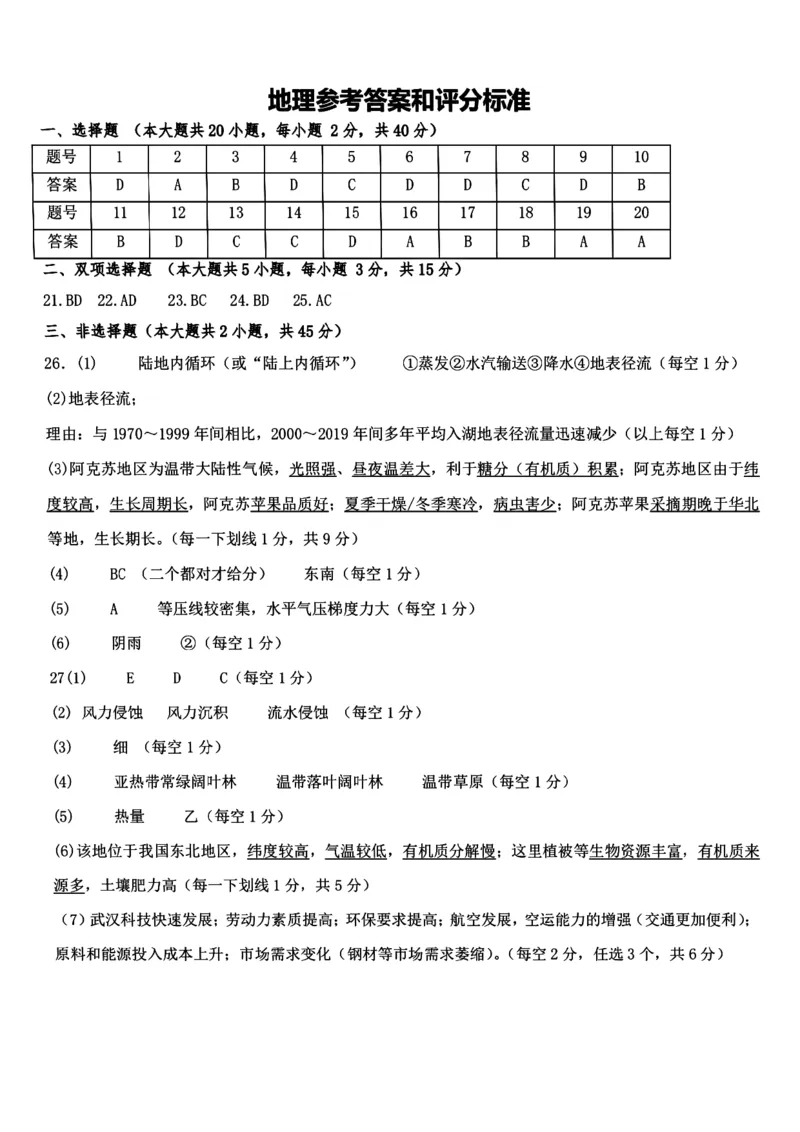 浙江省宁波市慈溪市2023-2024学年高一下学期6月期末地理试题_2024-2025高一（7-7月题库）_2024年7月试卷_0701浙江省宁波市慈溪市2023-2024学年高一下学期期末考试