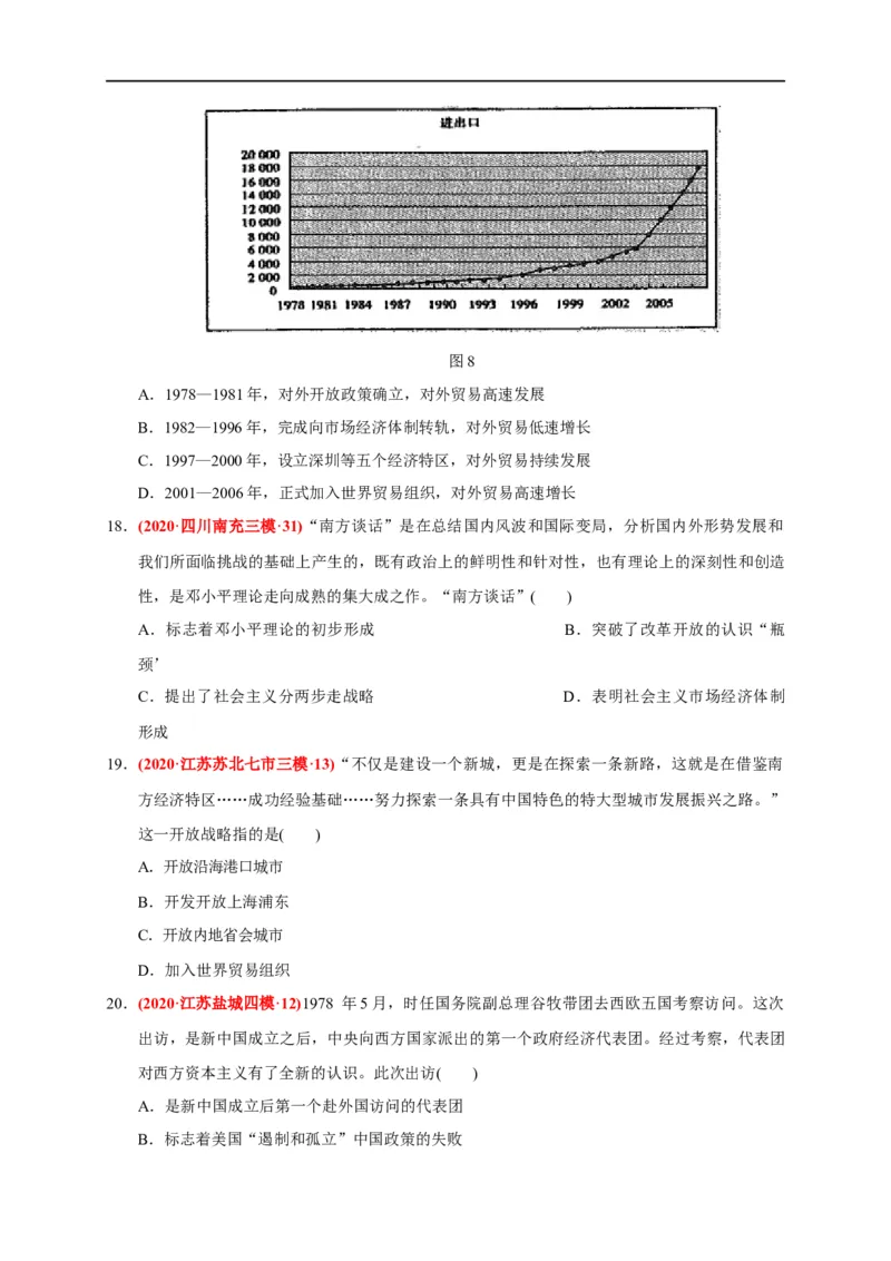第十单元改革开放与社会主义现代化建设新时期（基础过关）（原卷版）_E015高中全科试卷_历史试题_必修上_1.单元测试_单元测试卷