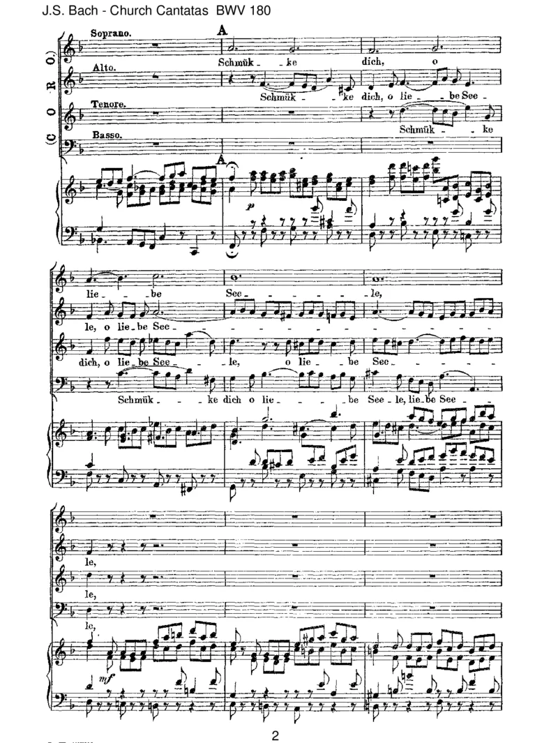 BWV180Schm&uuml;ckedich,oliebeSeele_一万首著名钢琴曲谱哈农贝多芬合集视频教学电子版高清无水印可打印_1古典钢琴知名音乐家谱_巴赫钢琴谱全集_J.S巴赫作品全集_JohannSebastianBach(1685-1750)巴赫