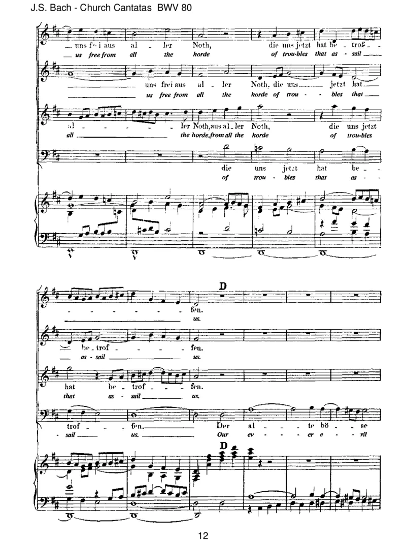 BWV80Ein'festeBurgistunserGott_一万首著名钢琴曲谱哈农贝多芬合集视频教学电子版高清无水印可打印_1古典钢琴知名音乐家谱_巴赫钢琴谱全集_J.S巴赫作品全集_JohannSebastianBach(1685-1750)巴赫