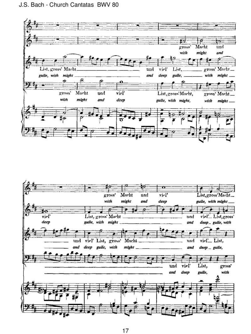 BWV80Ein'festeBurgistunserGott_一万首著名钢琴曲谱哈农贝多芬合集视频教学电子版高清无水印可打印_1古典钢琴知名音乐家谱_巴赫钢琴谱全集_J.S巴赫作品全集_JohannSebastianBach(1685-1750)巴赫