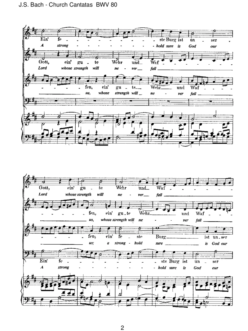 BWV80Ein'festeBurgistunserGott_一万首著名钢琴曲谱哈农贝多芬合集视频教学电子版高清无水印可打印_1古典钢琴知名音乐家谱_巴赫钢琴谱全集_J.S巴赫作品全集_JohannSebastianBach(1685-1750)巴赫