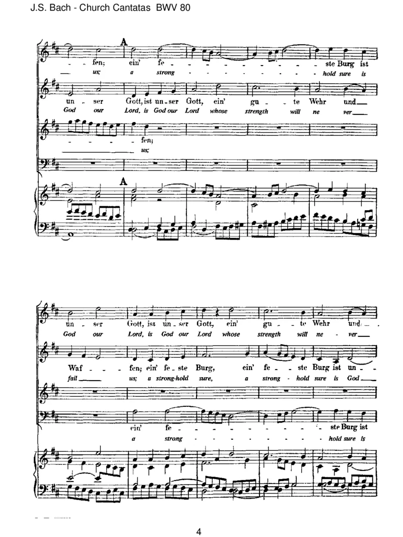 BWV80Ein'festeBurgistunserGott_一万首著名钢琴曲谱哈农贝多芬合集视频教学电子版高清无水印可打印_1古典钢琴知名音乐家谱_巴赫钢琴谱全集_J.S巴赫作品全集_JohannSebastianBach(1685-1750)巴赫