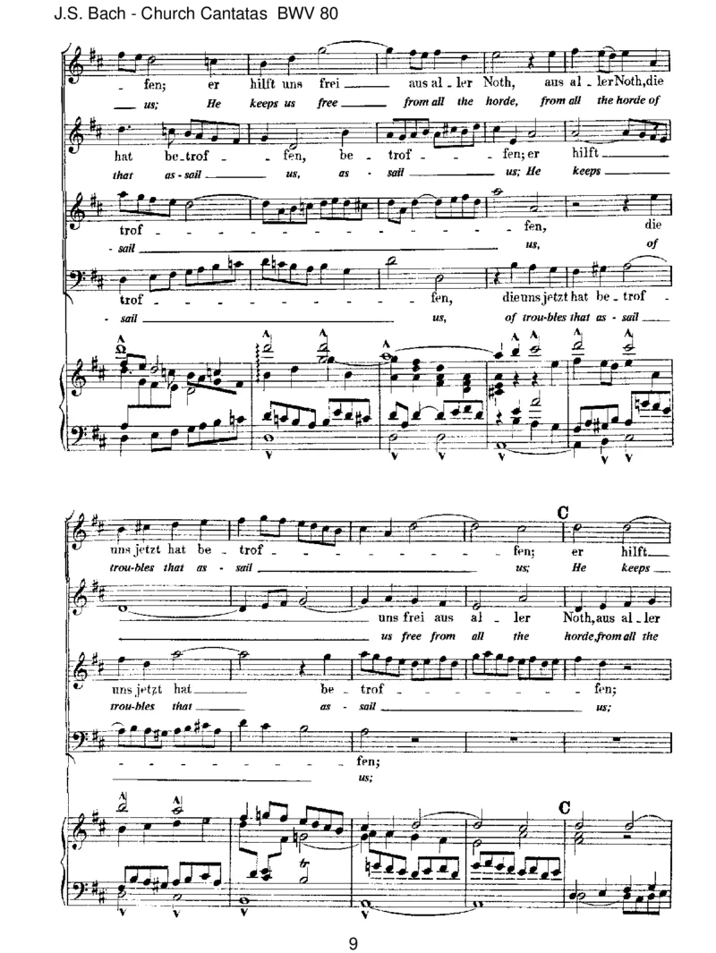 BWV80Ein'festeBurgistunserGott_一万首著名钢琴曲谱哈农贝多芬合集视频教学电子版高清无水印可打印_1古典钢琴知名音乐家谱_巴赫钢琴谱全集_J.S巴赫作品全集_JohannSebastianBach(1685-1750)巴赫