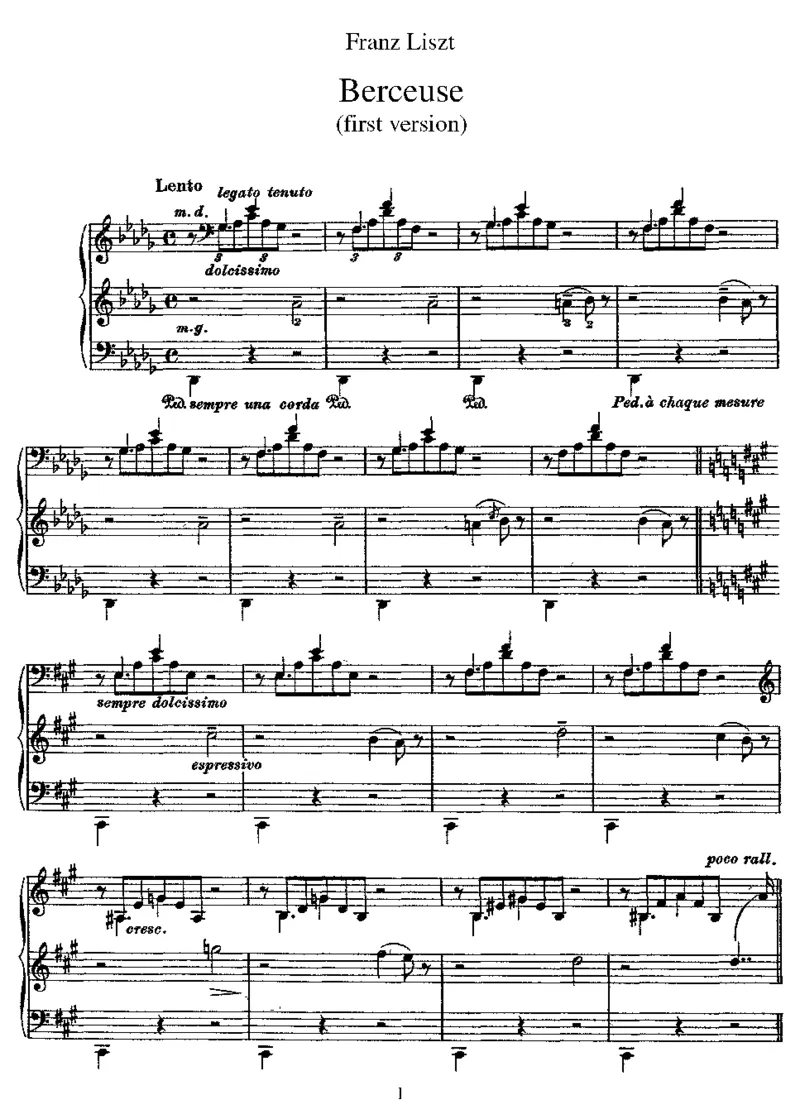 Berceuse(version1)_一万首著名钢琴曲谱哈农贝多芬合集视频教学电子版高清无水印可打印_1古典钢琴知名音乐家谱_李斯特钢琴谱全集_其他作品