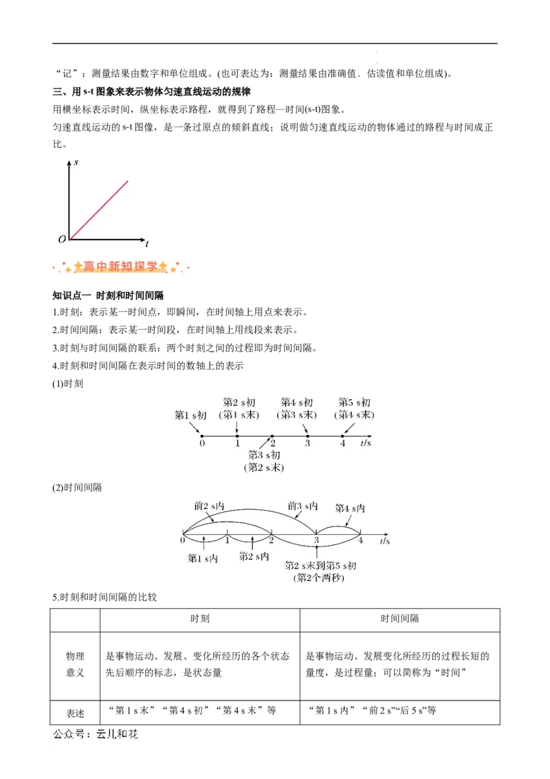 衔接点02时间位移（原卷版）_2024-2025高一（7-7月题库）_2024年7月试卷_07082024年初升高物理无忧衔接（通用版）+暑假自学课2024年新高一物理暑假提升精品讲义