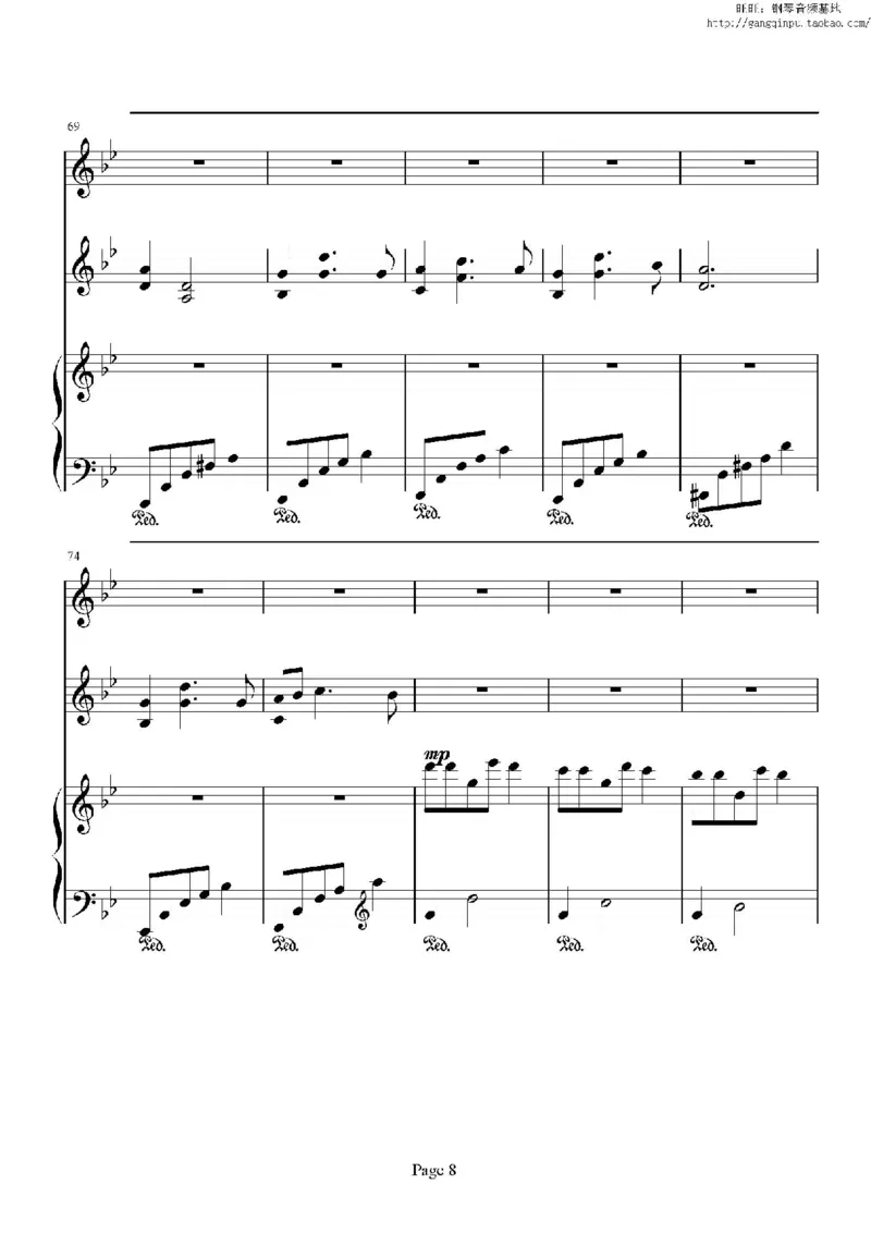 41、班得瑞钢琴谱3（41页，共9首）_一万首著名钢琴曲谱哈农贝多芬合集视频教学电子版高清无水印可打印_3流行音乐谱_流行钢琴谱合集形式_高清PDF无水印