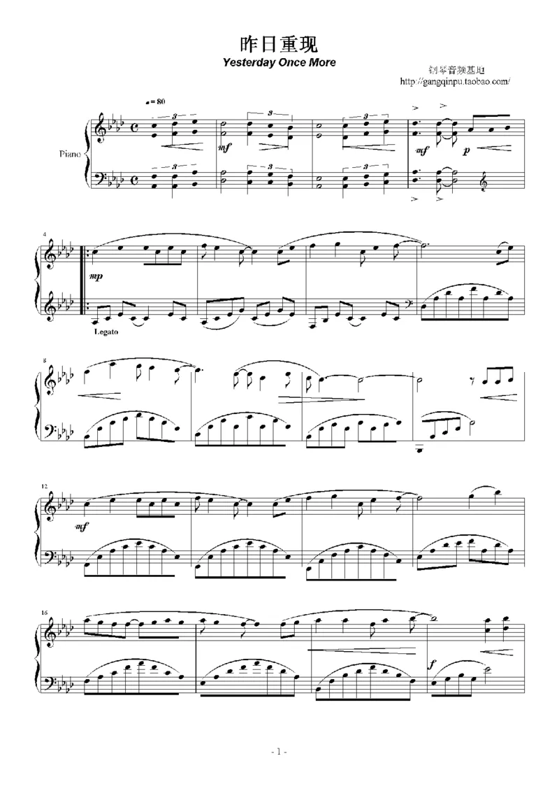 41、班得瑞钢琴谱3（41页，共9首）_一万首著名钢琴曲谱哈农贝多芬合集视频教学电子版高清无水印可打印_3流行音乐谱_流行钢琴谱合集形式_高清PDF无水印