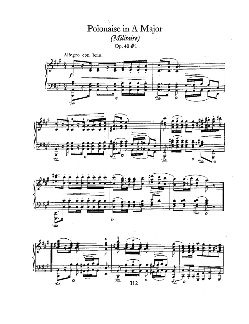 2Polonaises,Op40_一万首著名钢琴曲谱哈农贝多芬合集视频教学电子版高清无水印可打印_1古典钢琴知名音乐家谱_肖邦钢琴谱全集_波兰舞曲