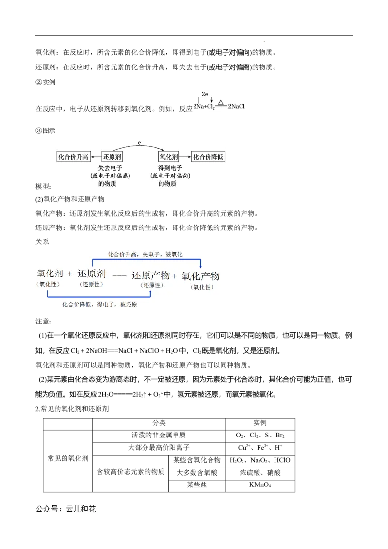 第07课氧化剂和还原剂-2023年新高一化学暑假自主学习课程导航（人教版2019必修第一册）（原卷版）_2024-2025高一（7-7月题库）_2024年7月试卷