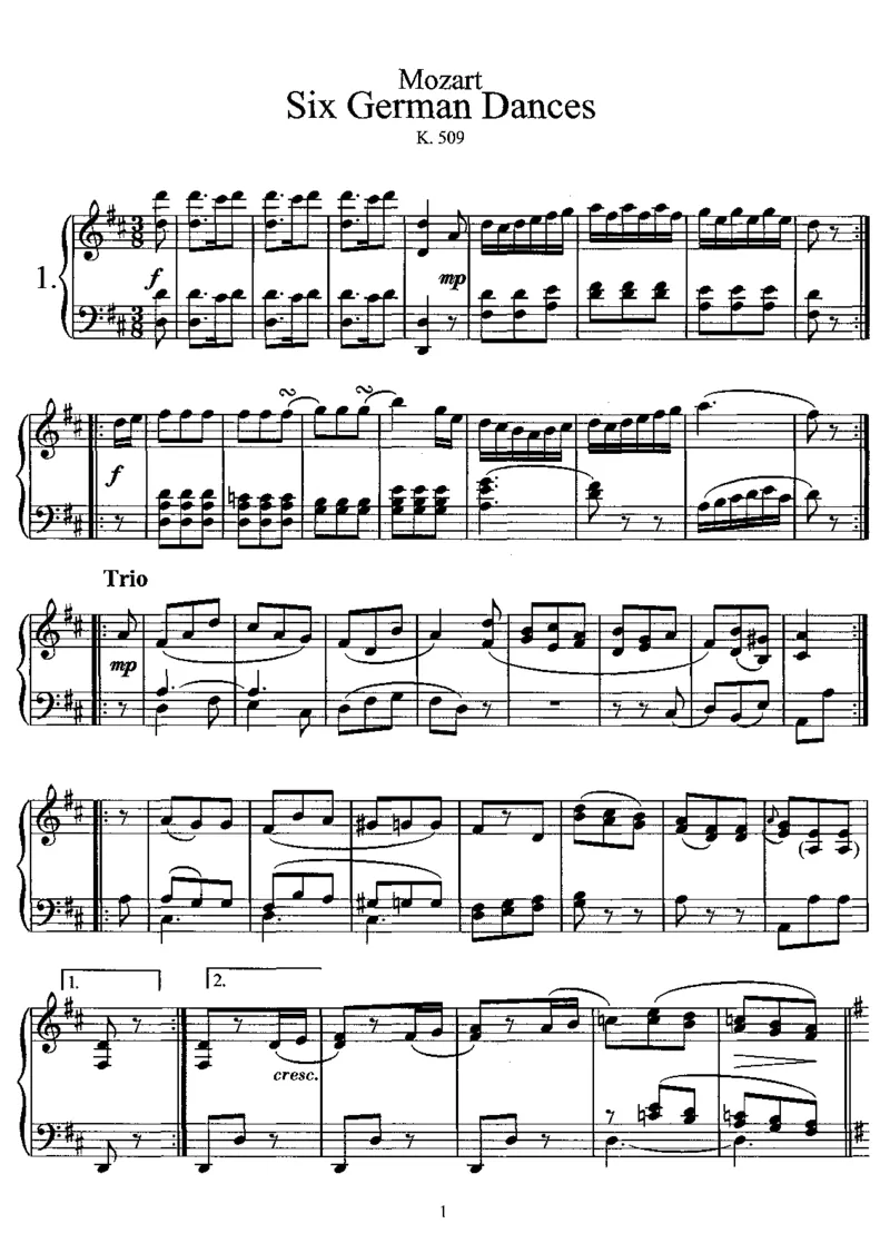 6GermanDances,K509_一万首著名钢琴曲谱哈农贝多芬合集视频教学电子版高清无水印可打印_1古典钢琴知名音乐家谱_莫扎特钢琴谱全集_0312095926_其他
