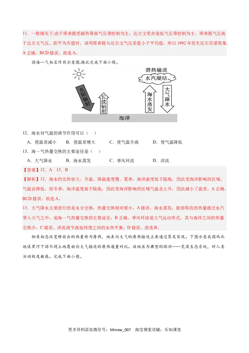第四章水的运动（A卷&bull;单元考点）-2022-2023学年高二地理上学期同步单元卷（人教版2019选择性必修1）（解析版）_E015高中全科试卷_地理试题_选修1_1.单元测试