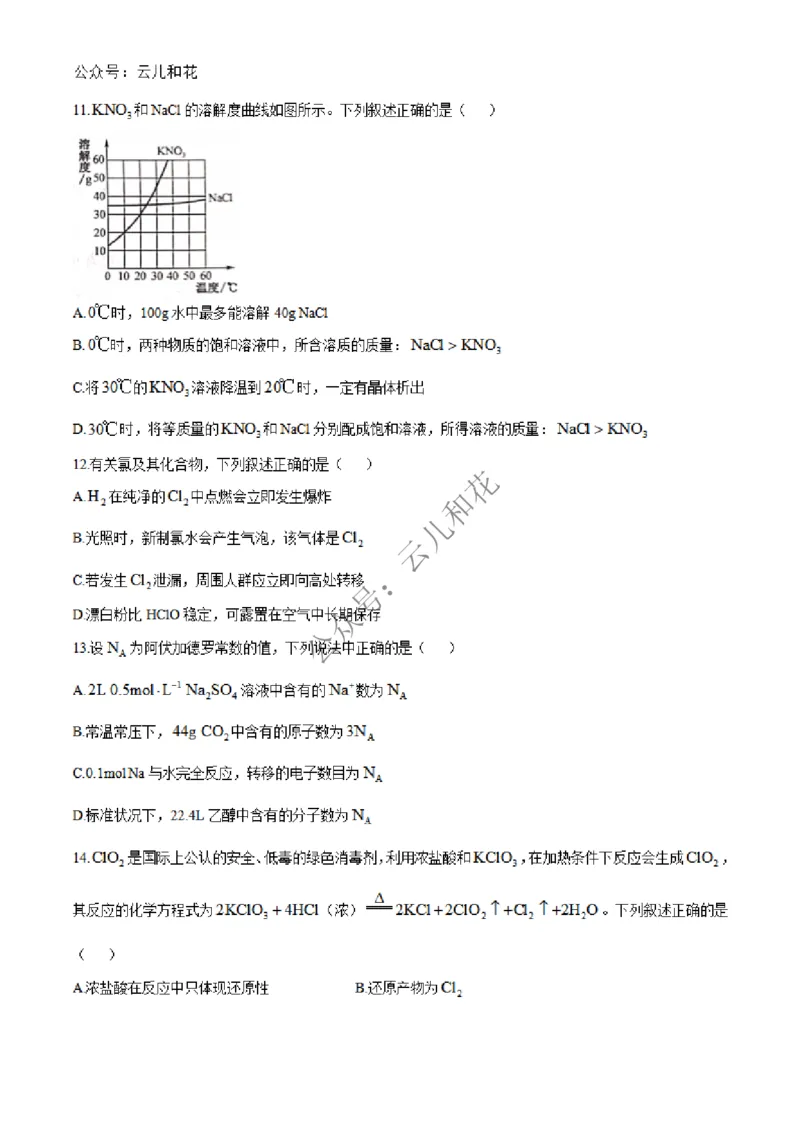 河北省沧州四县联考2024-2025学年高一上学期11月月考试题化学Word版含解析_2024-2025高一（7-7月题库）_2024年12月试卷_1227河北省沧州四县联考2024-2025学年高一上学期11月月考