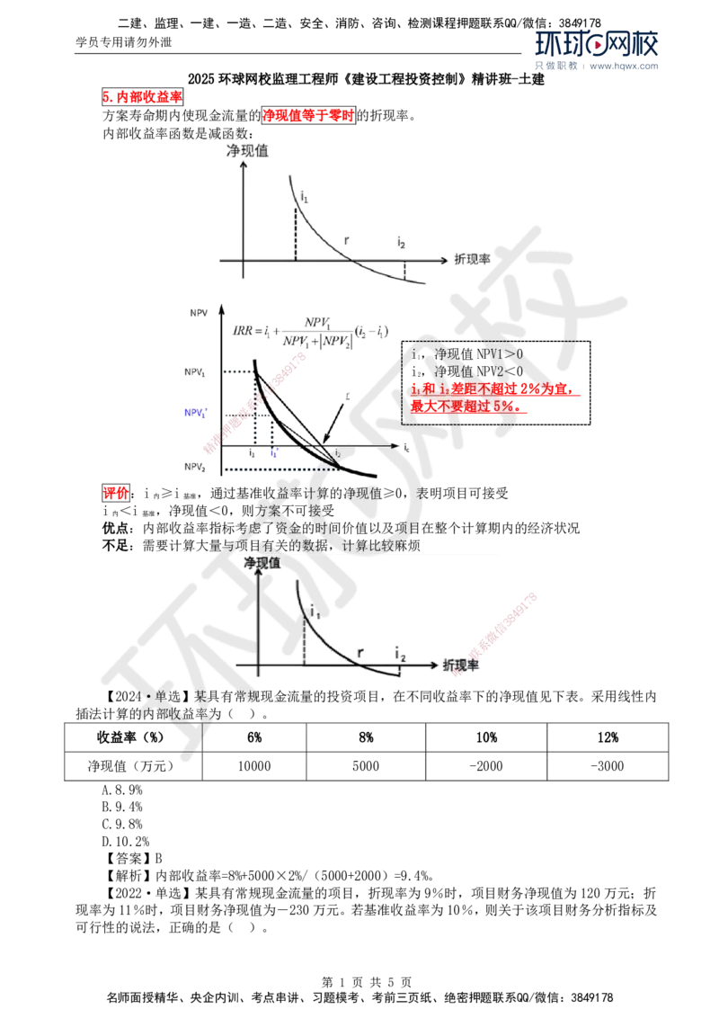 53.投资：第四章第四节财务和经济分析（二）_监理工程师_2025监理工程师_2025年监理工程师SVIP_2025年监理土建控制SVIP_02-基础精讲✿高端面授✿深度强化