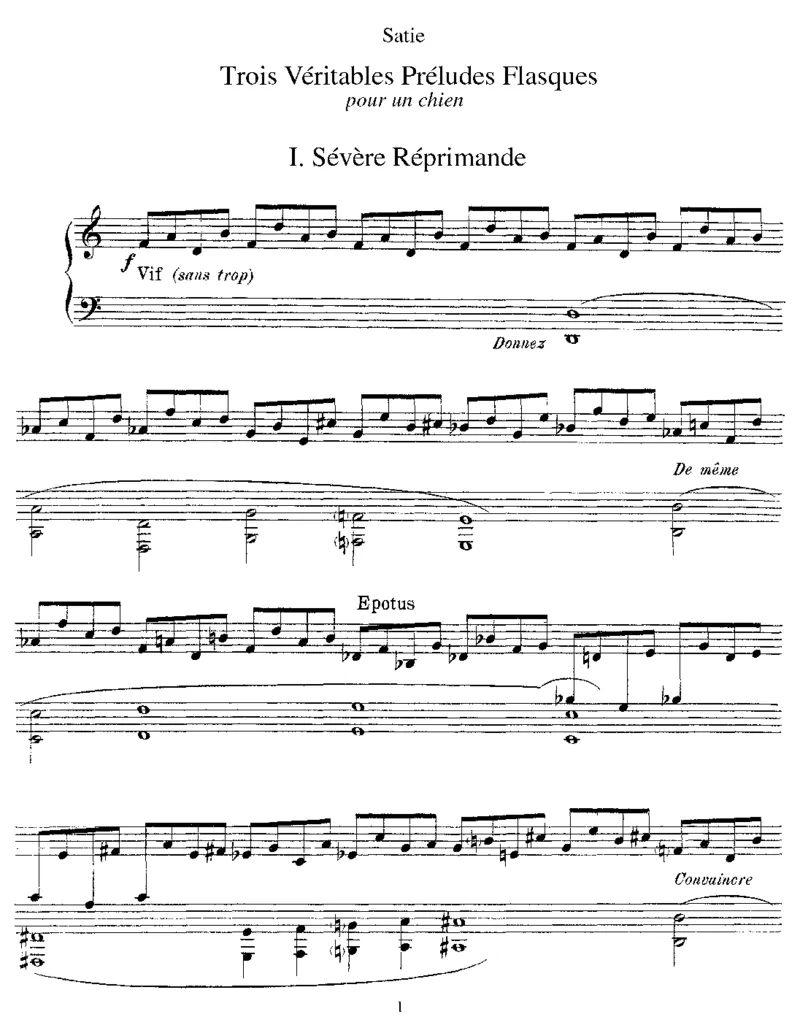 3VeritablesPreludesFlasques_一万首著名钢琴曲谱哈农贝多芬合集视频教学电子版高清无水印可打印_1古典钢琴知名音乐家谱_萨蒂钢琴谱全集