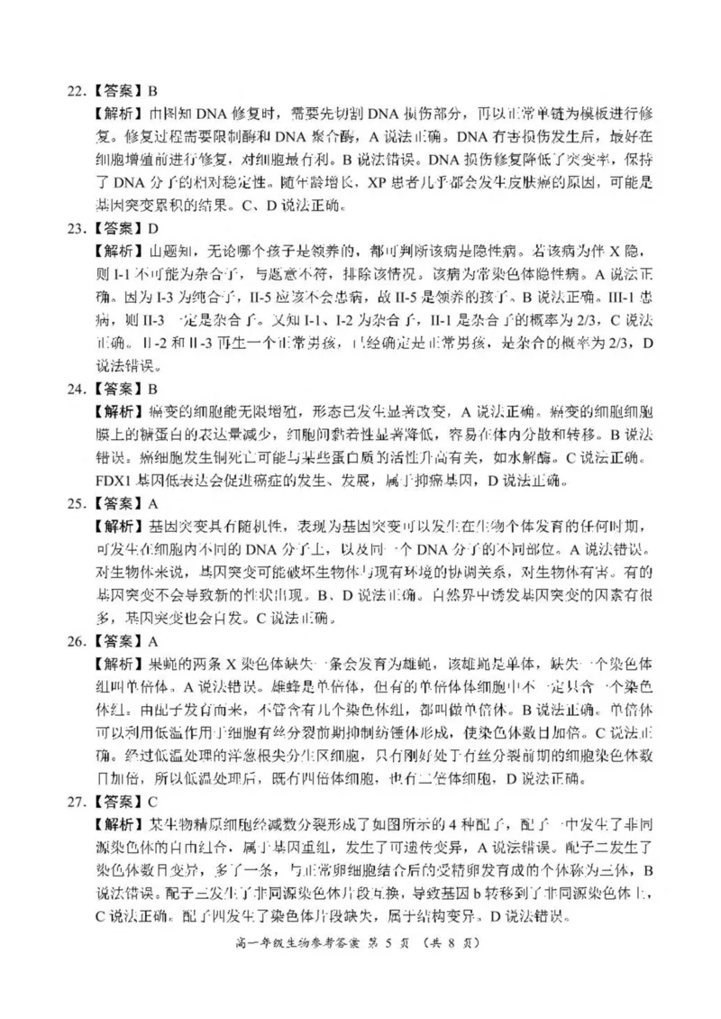 河南省南阳市六校2024-2025学年高一下学期第二次联考生物试卷（图片版，有解析）_2024-2025高一（7-7月题库）_2025年6月7.10新增