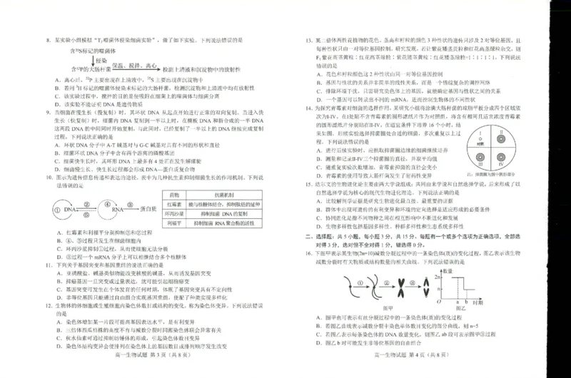 高一生物A_2024-2025高一（7-7月题库）_2024年8月试卷_0806山东省菏泽市2023-2024学年高一下学期7月期末