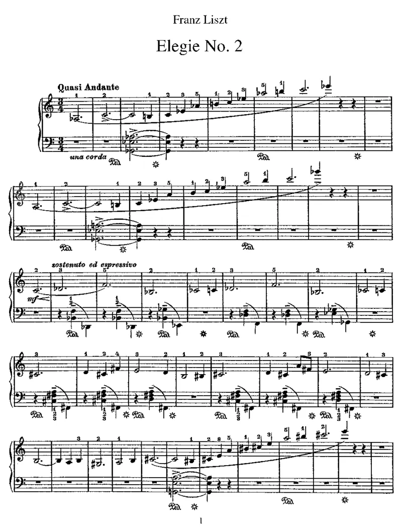 2Elegies_一万首著名钢琴曲谱哈农贝多芬合集视频教学电子版高清无水印可打印_1古典钢琴知名音乐家谱_李斯特钢琴谱全集_其他作品