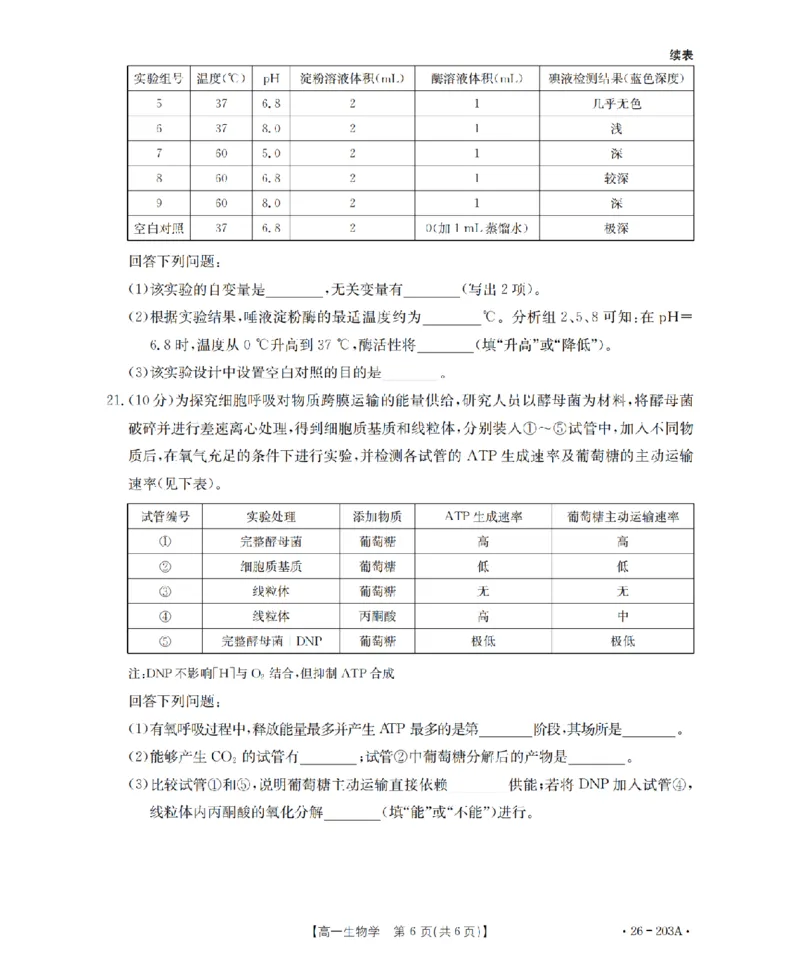 生物_扫描版_2024-2025高一（7-7月题库）_2026年1月高一_260127金太阳&middot;贵州省2025-2026学年高一上学期十二月县中联盟自主命题考试卷（全）