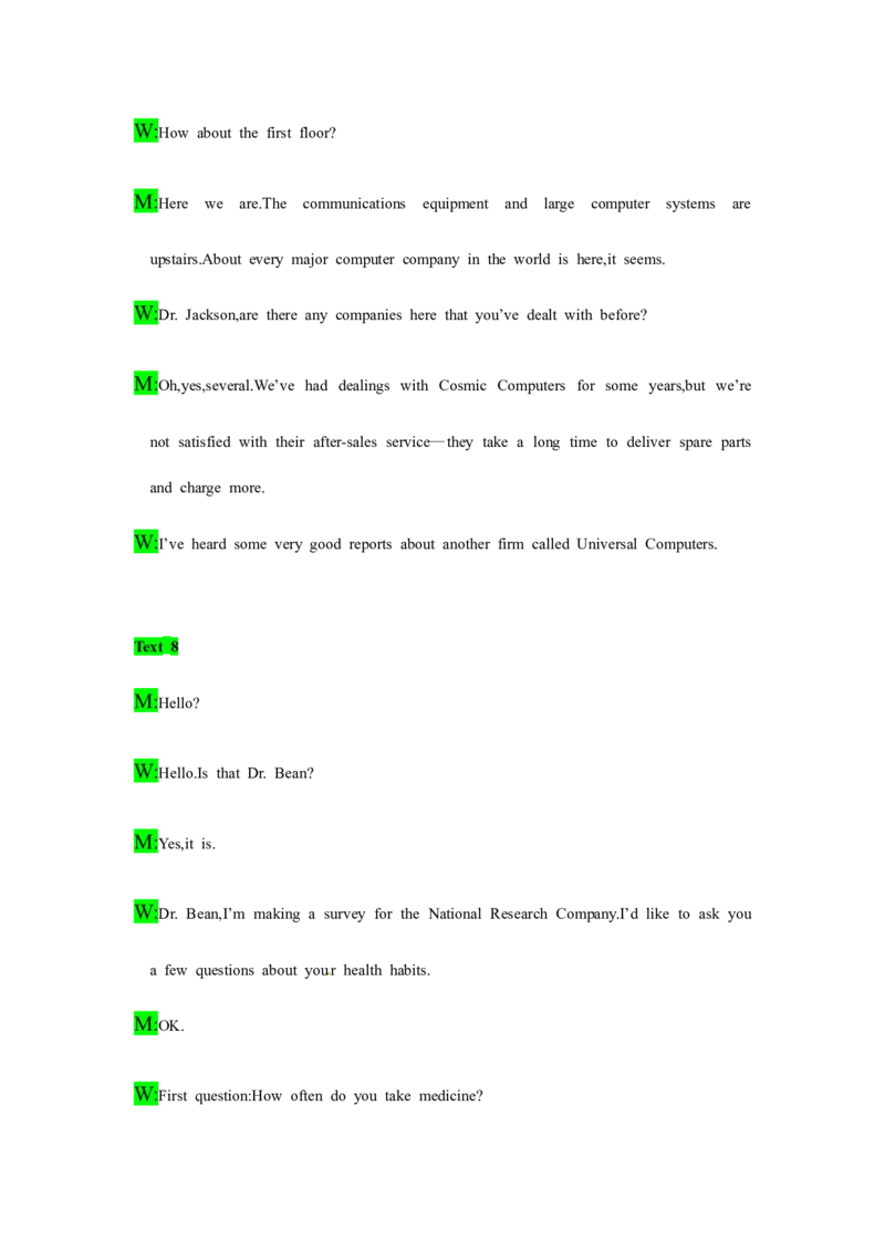 备考2024新高考英语听力(答案+文本)18_2024年5月_01按日期_1号_2024高考英语听力专题（80套模拟训练+历年真题）(附音频）_高考英语听力高分80套模拟训练_97