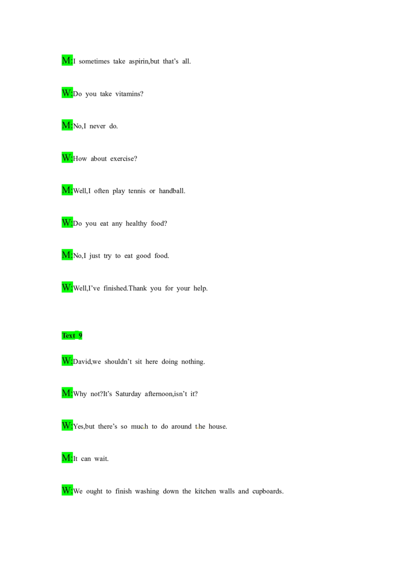 备考2024新高考英语听力(答案+文本)18_2024年5月_01按日期_1号_2024高考英语听力专题（80套模拟训练+历年真题）(附音频）_高考英语听力高分80套模拟训练_97